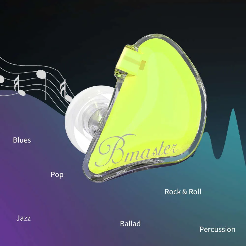 BASN Bmaster Triple Drivers In Ear Monitor Headphones (Yellow)